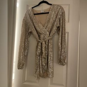 Princess Polly Sparkly Wrap Dress
